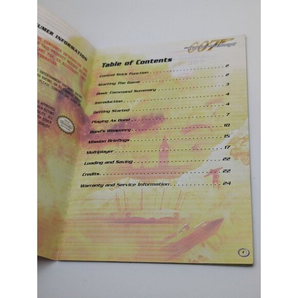 007 The World Is Not Enough (Nintendo 64 N64, 2000) Manual Only - Picture 3 of 5